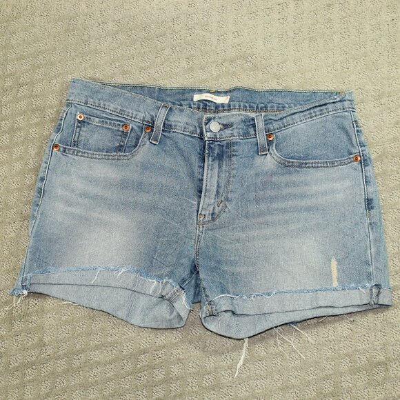 Levi's Womens 30 Distressed Light Wash Denim Blue Jean Cuffed Frayed Hem… - Picture 1 of 4